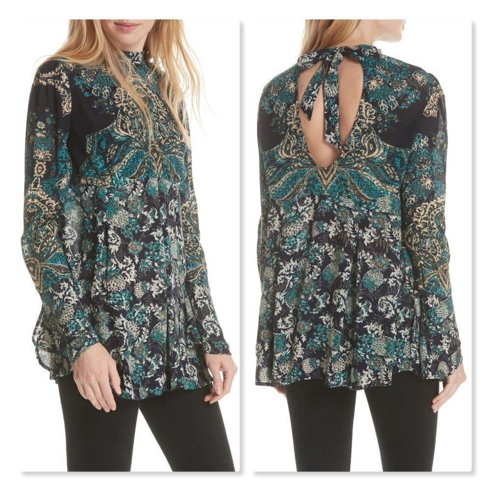 Free People Lady Luck Print Tunic sz Medium